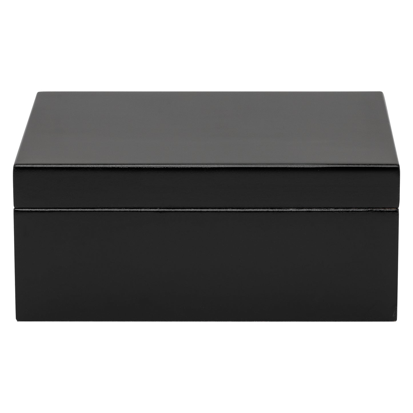 Side Angle – Black Finish Humidor with Hygrometer