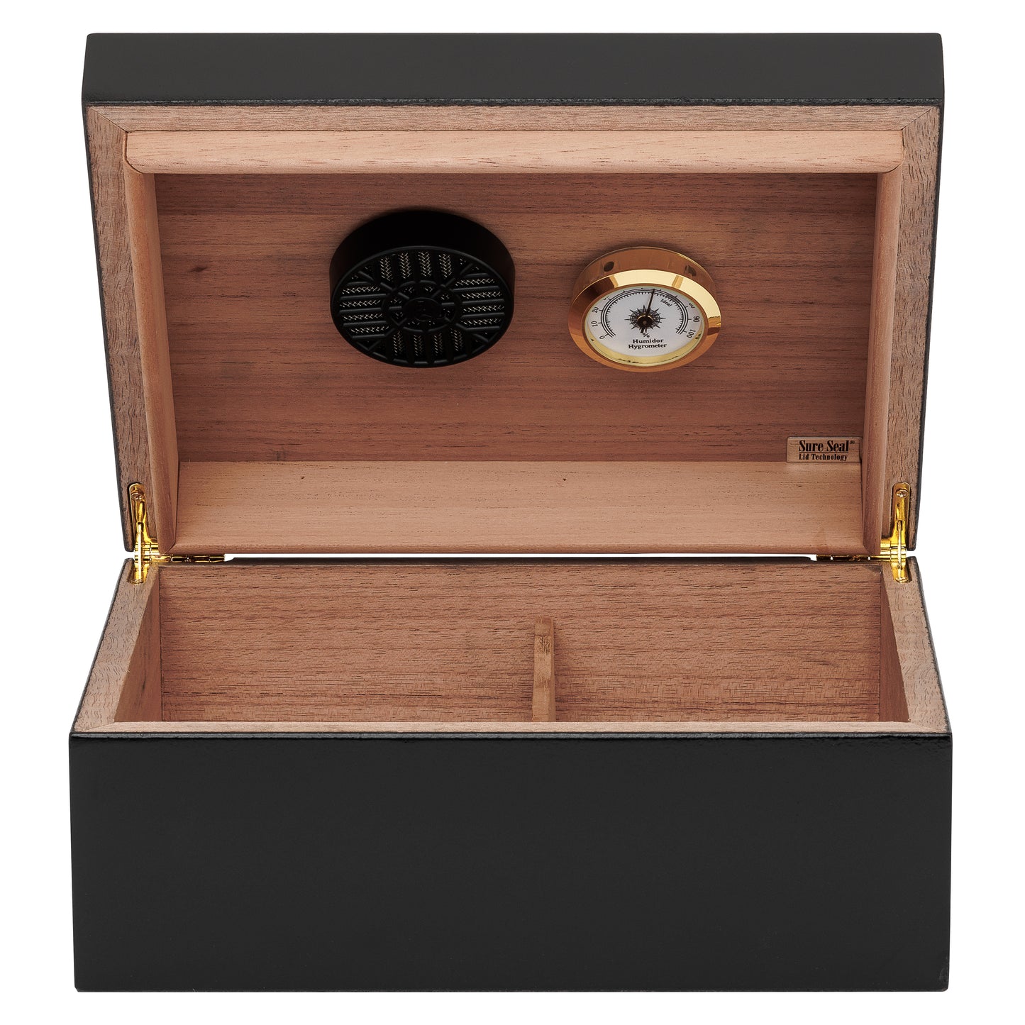 Fully Open – Humidor Supreme Éclat in Matte Black Finish