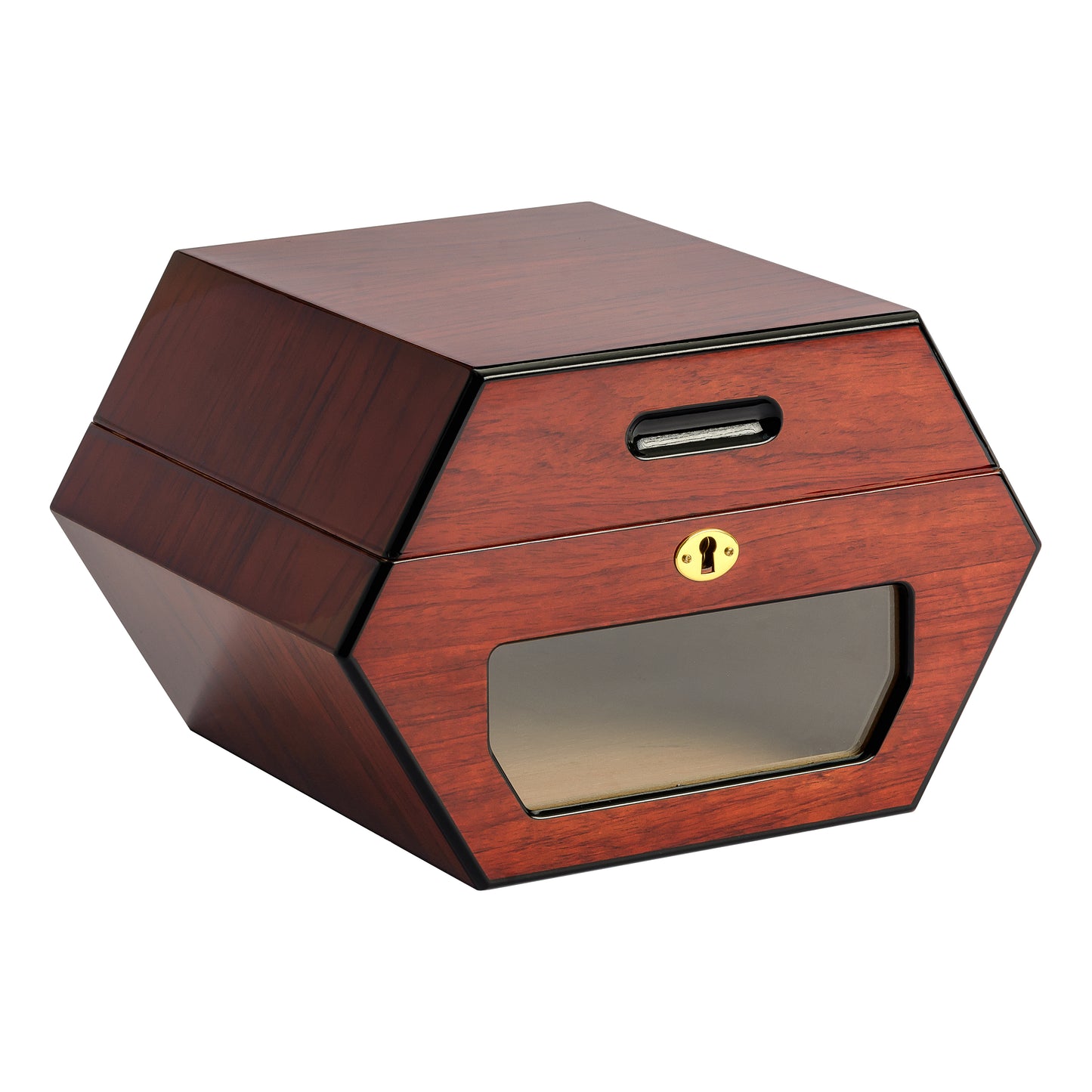 Top View – Humidor Open with Tempered Glass Window