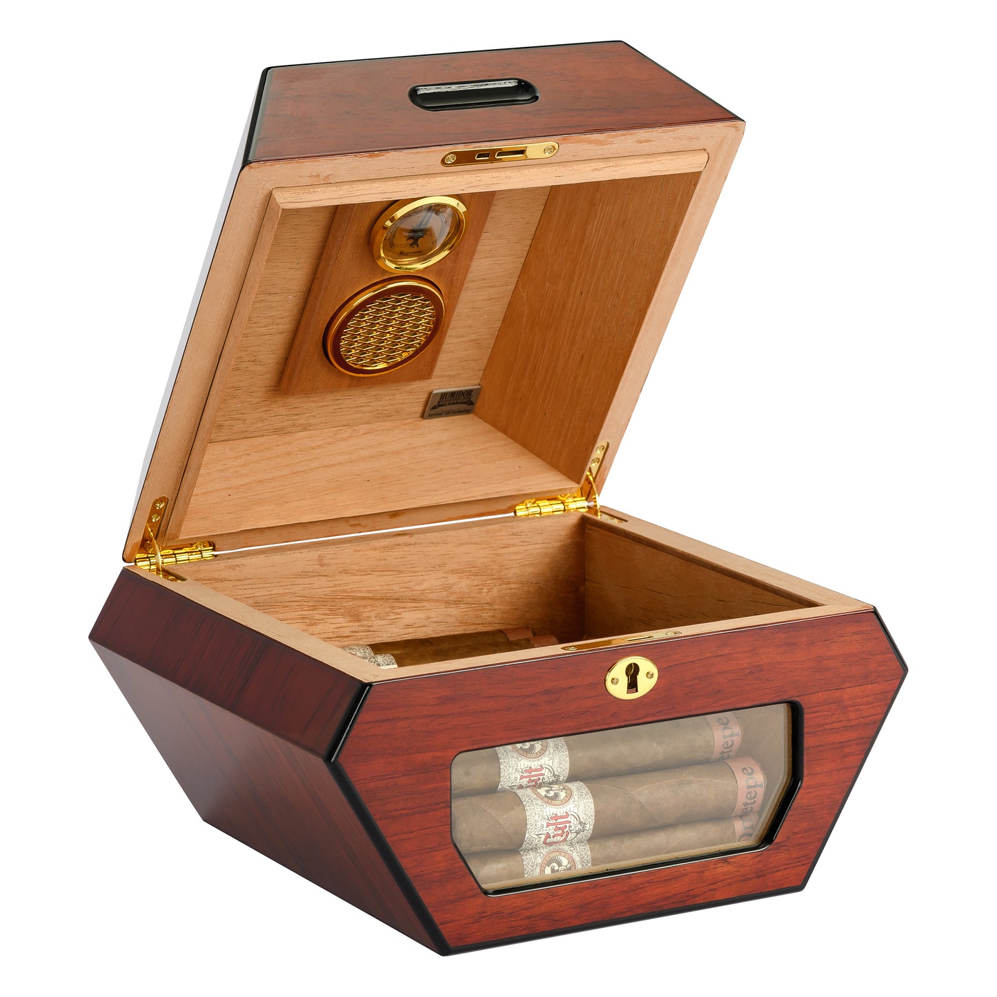 Side Angle – Small Rosewood Desktop Humidor