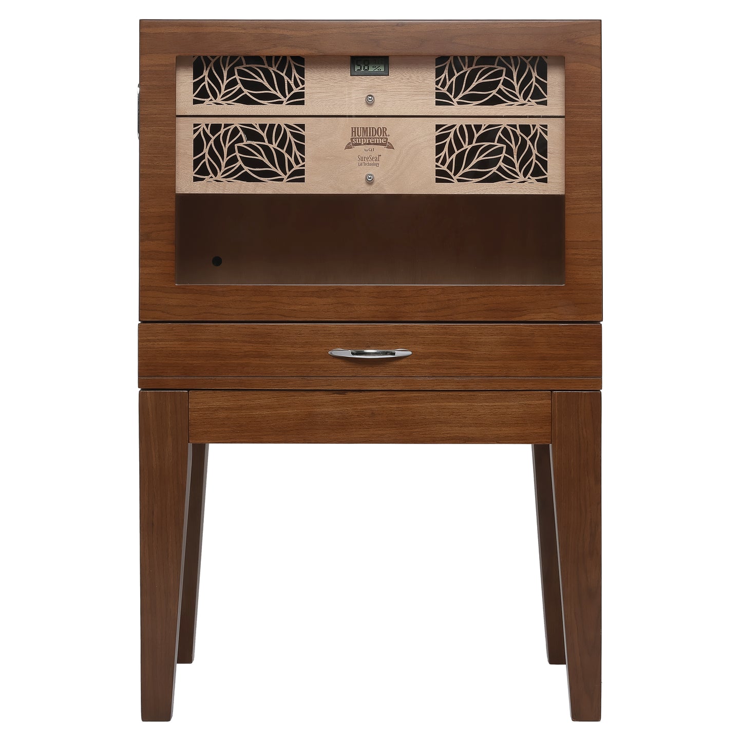 Side Angle – End Table Humidor with Wooden Frame