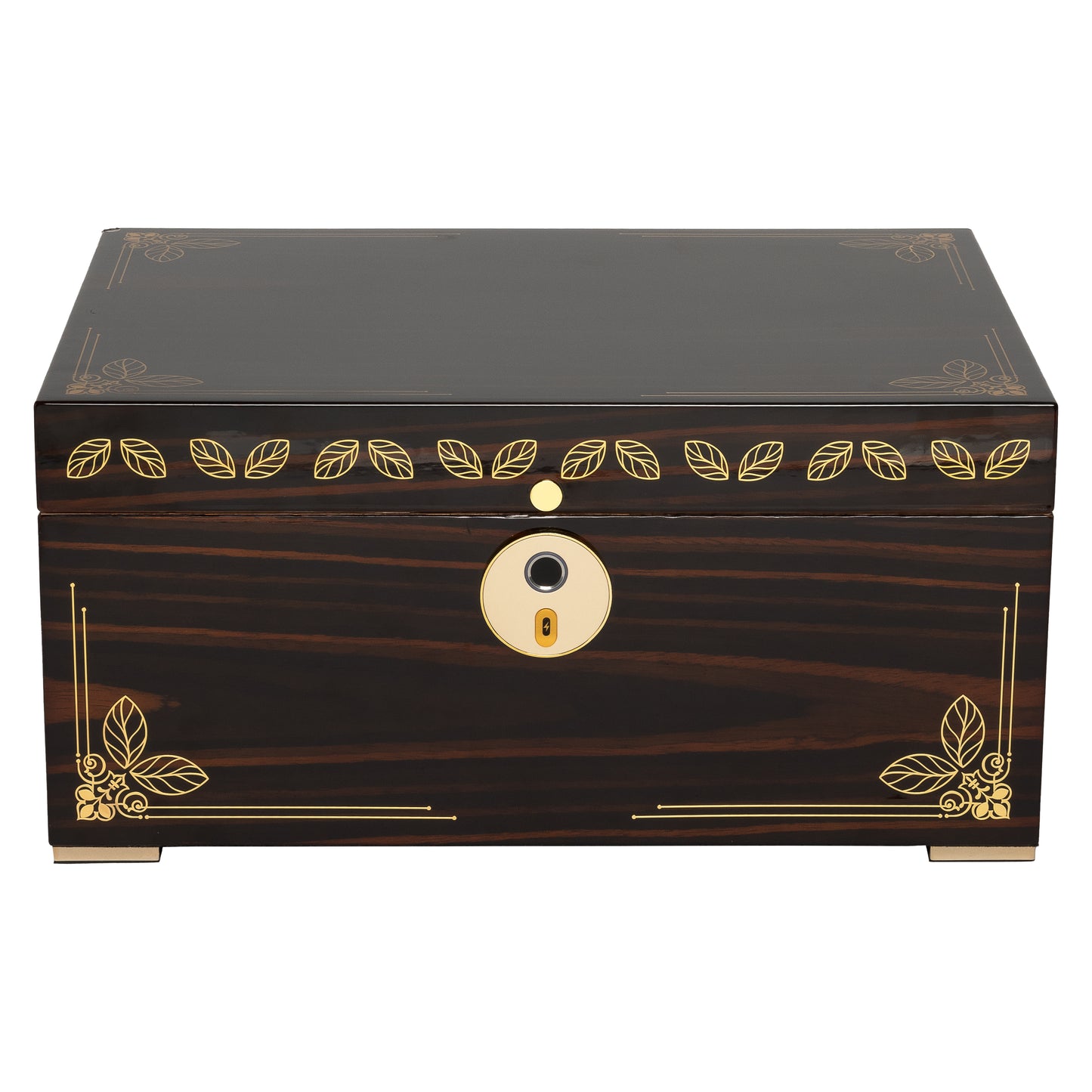 Oro Humidor Open – Biometric Fingerprint Lock and Brass Hinges