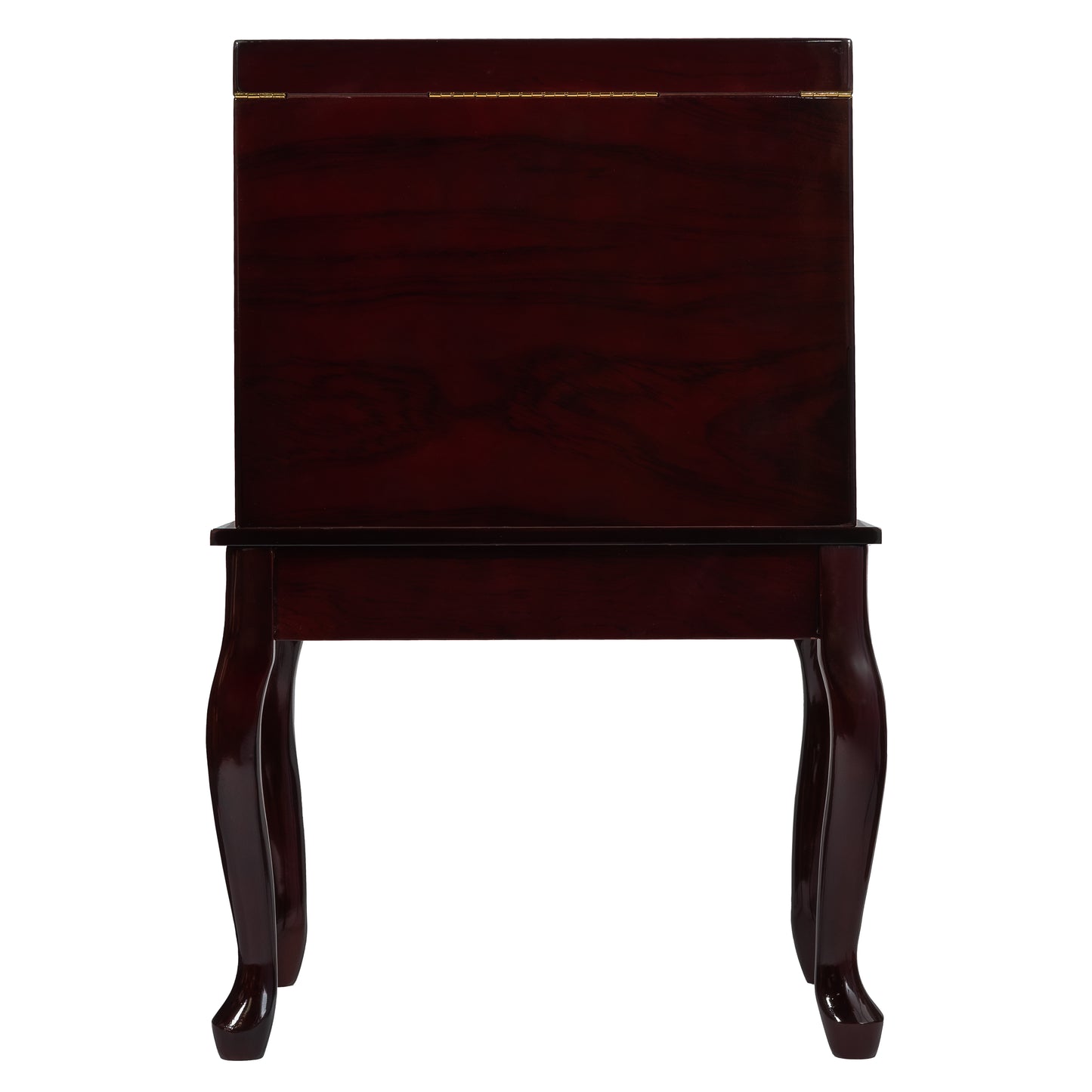 Side Panel View – Mahogany Cabinet with Queen Anne Legs