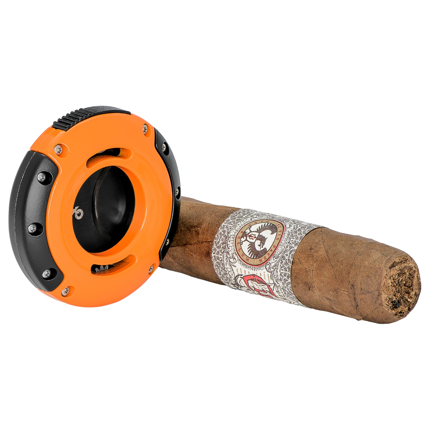 XO Cutter with Cigar – Orange Blade Action