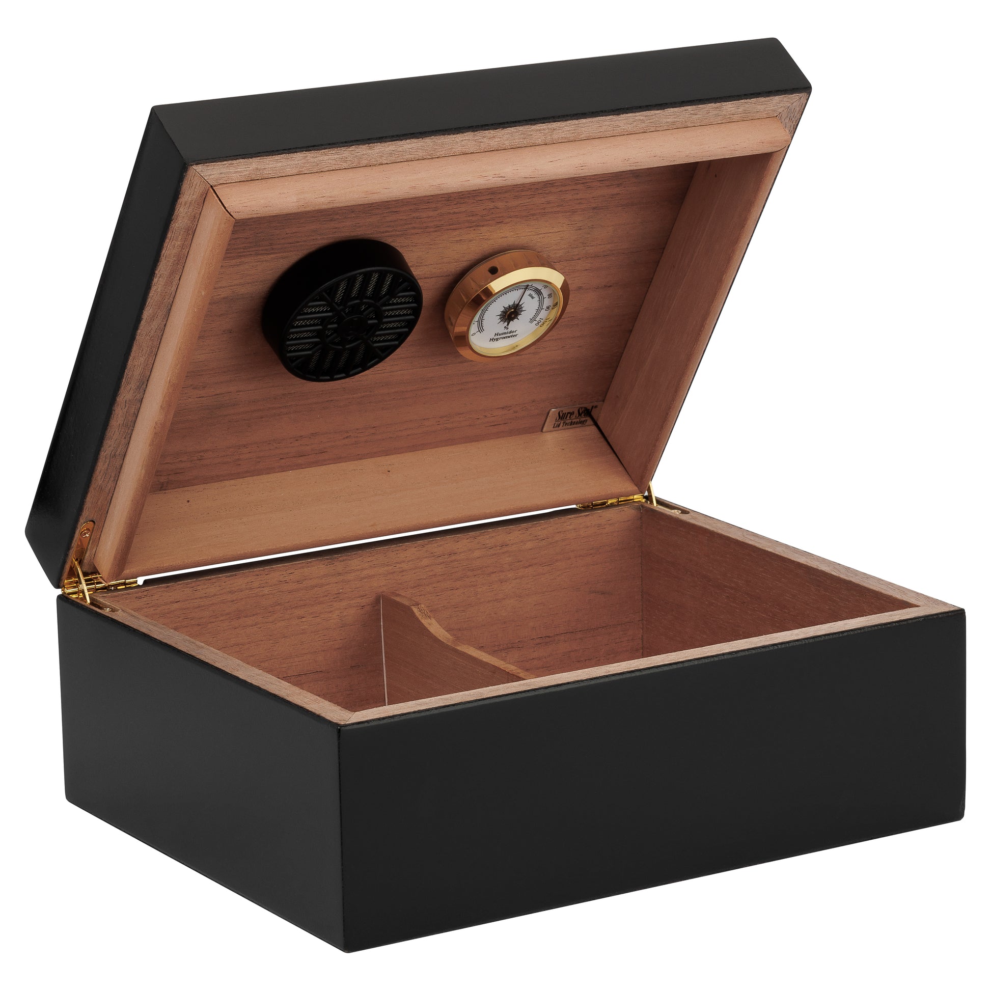Open View – Cedar Interior and Divider Inside Humidor