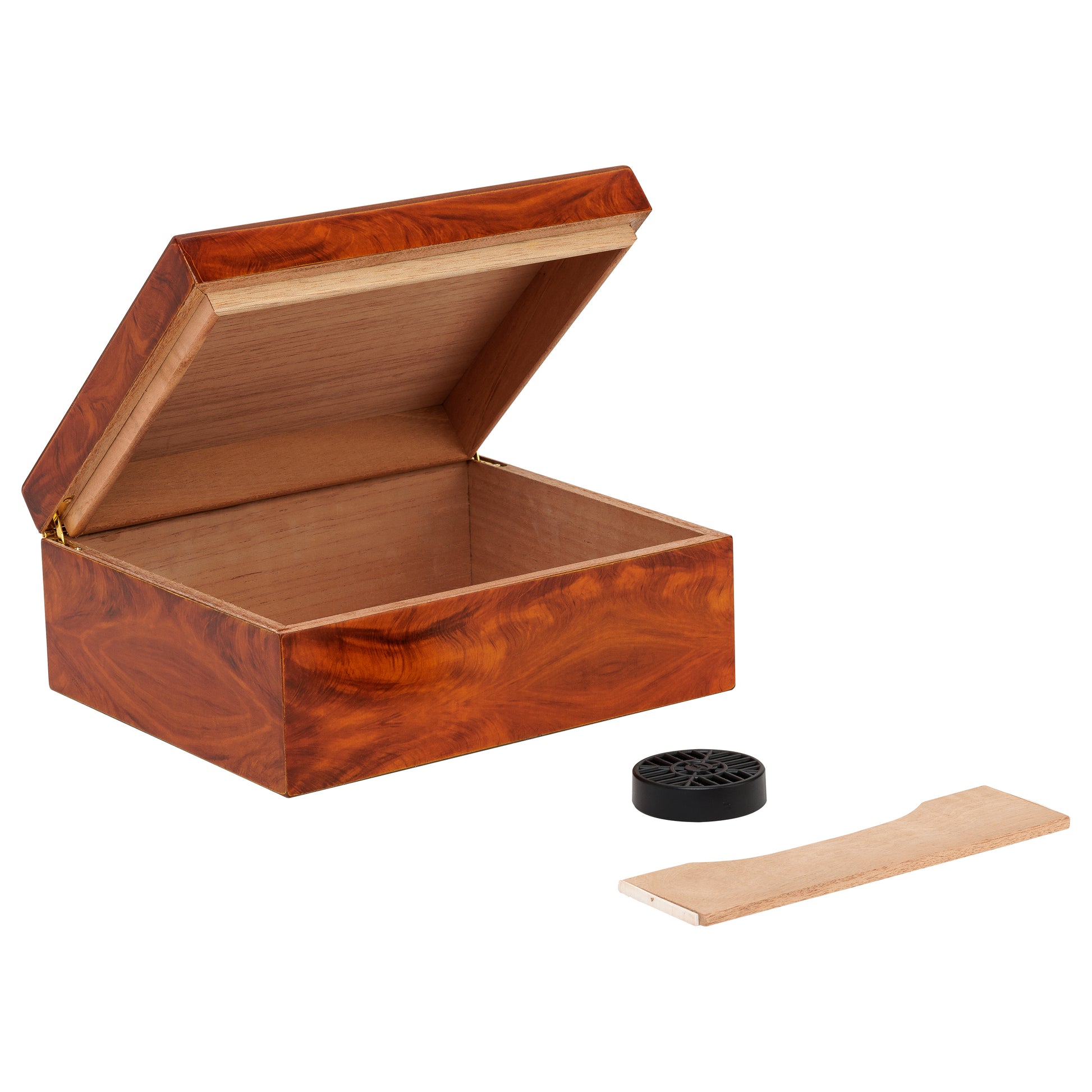 Cigar Accessories Inside Éclat Burl Humidor