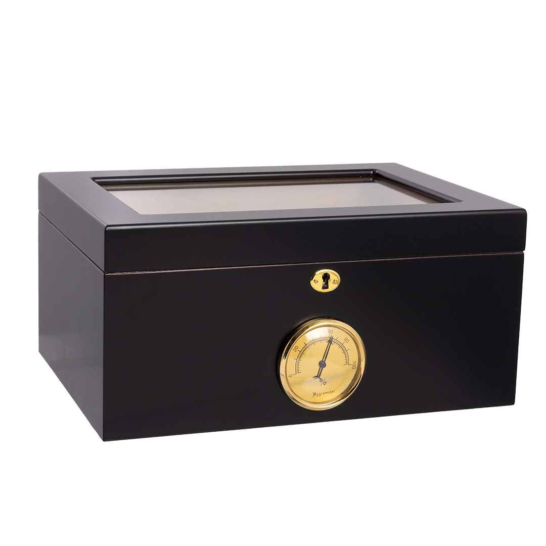 Cigar Storage Showcase – Bally Series Black Humidor