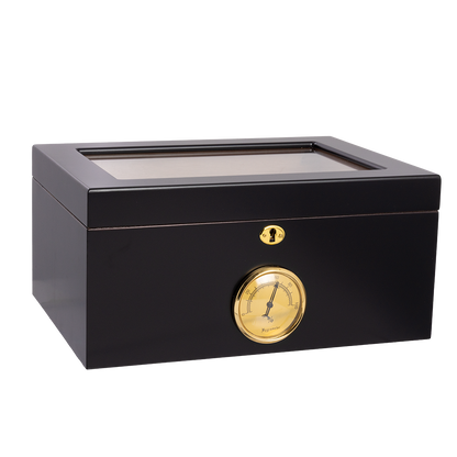 Cigar Storage Showcase – Bally Series Black Humidor