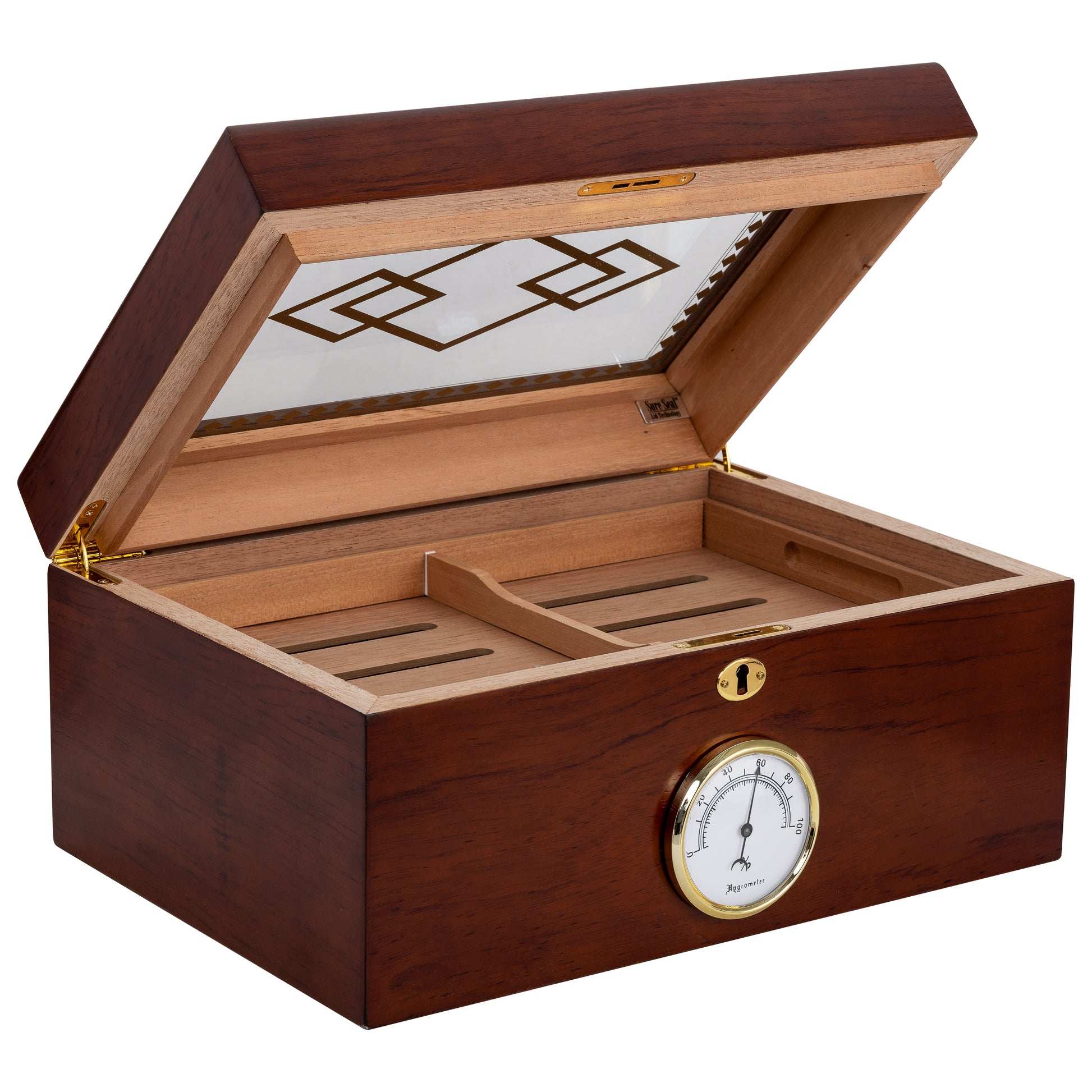 Cigar Storage Interior – Glass Lid with Key Lock