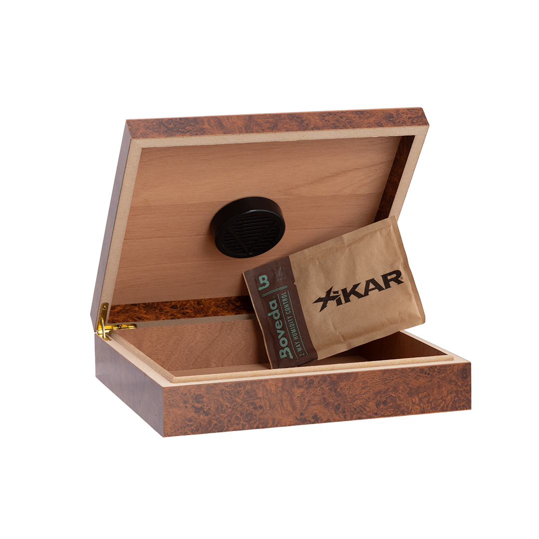 Travel Humidor Packed with Cigars – Cherry Burl Finish