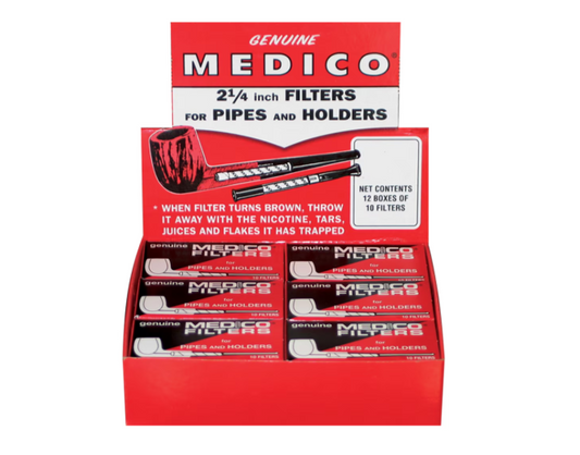 Medico 6mm Pipe Filters – 12 Box Retail Display for Pipe Holders

