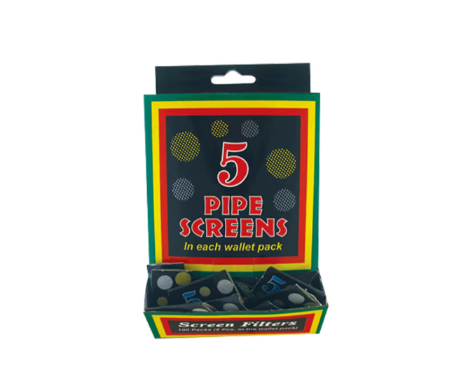 Wallet-Style Brass Pipe Screen Pack – 5 Screens per Pack, Box of 100