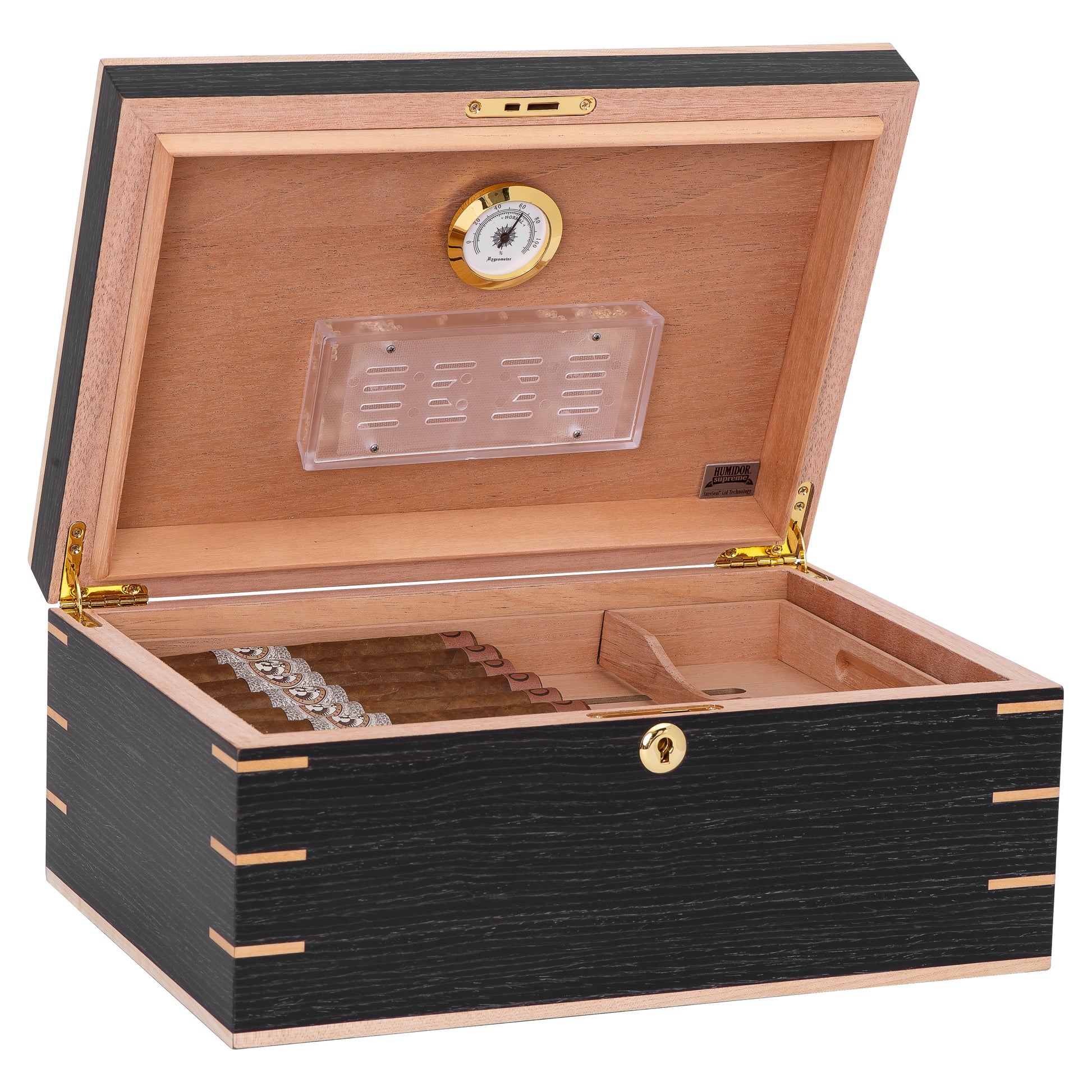 Humidor Interior – Adjustable Divider and Hygrometer