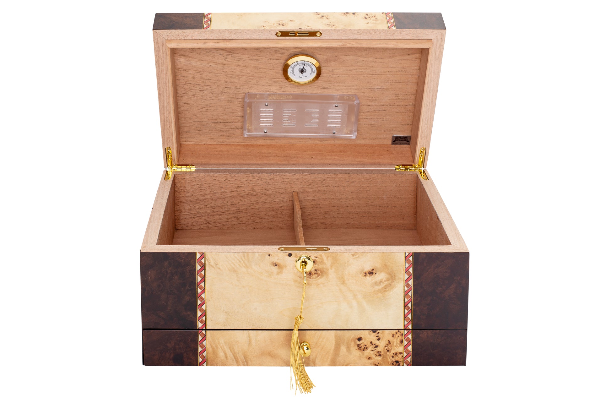 Open View – Spanish Cedar Interior and Built-In Hygrometer