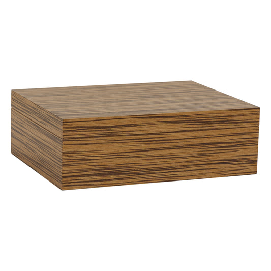 Altesse Zebrawood Humidor – Closed Top View in Veneer Finish