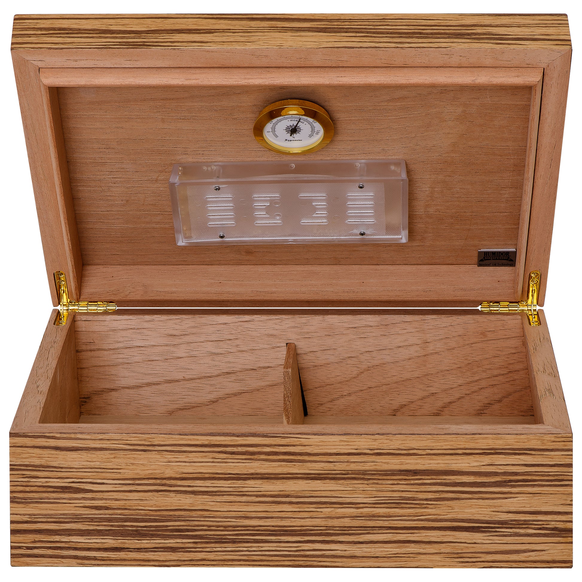 Angled View – Elegant Humidor with Lid Open