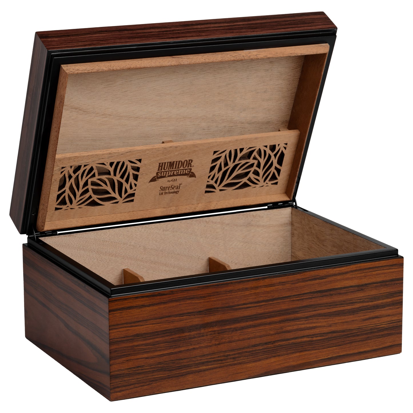 Open Lid – Cigar Storage Display with Decorative Panel