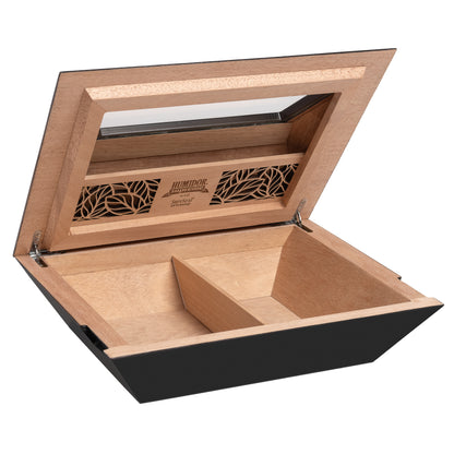 Interior Angle – Glasstop Humidor with Natural Wood Finish
