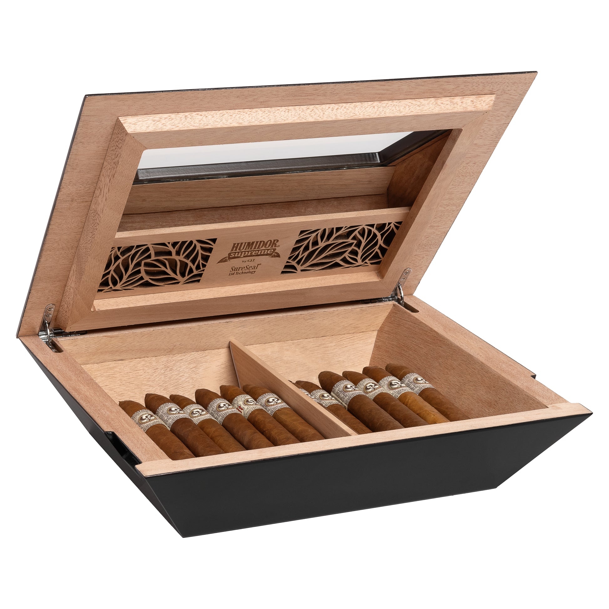 Humidor with Three Compartments and Divider
