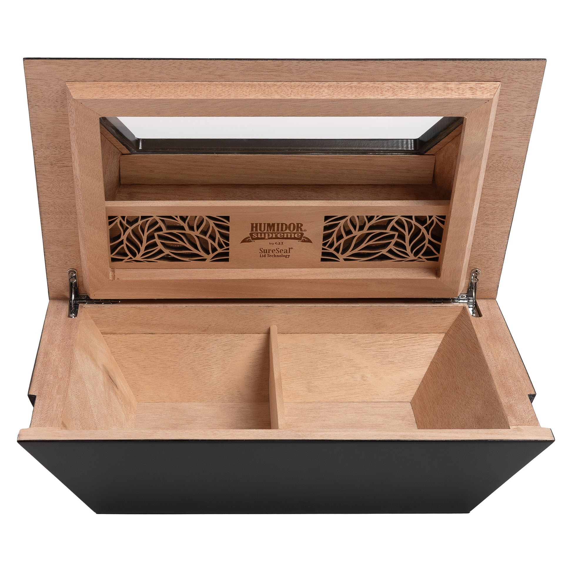 Side View – Aria Humidor in Matte Black Finish