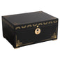 Oro Humidor – Closed Exterior in Matte Black with Gold Accents