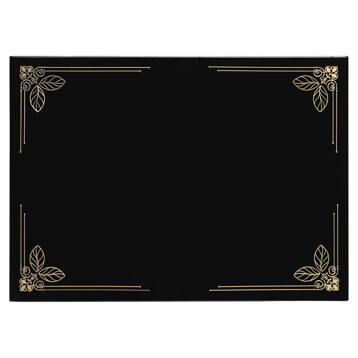 Gold Detailing – Decorative Emblem and Locking Mechanism