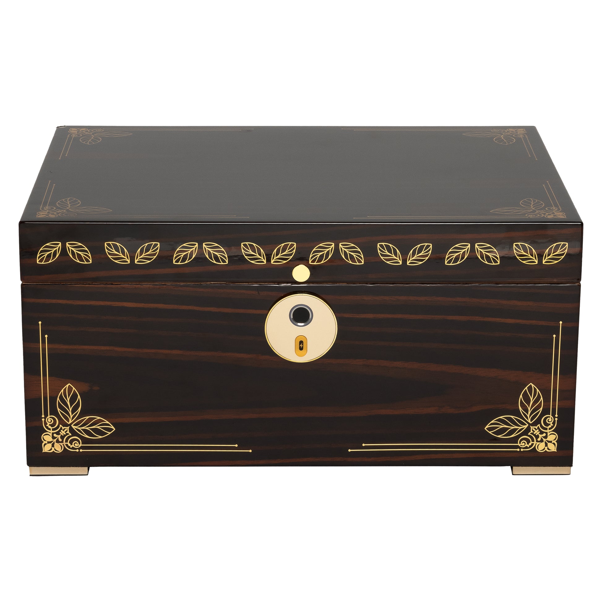 Oro Humidor Open – Biometric Fingerprint Lock and Brass Hinges