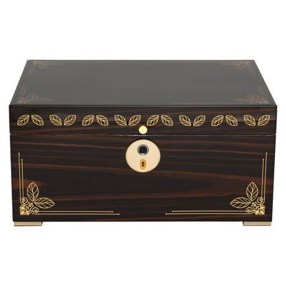 Oro Humidor Open – Biometric Fingerprint Lock and Brass Hinges