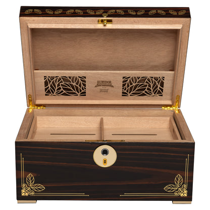 Oro Humidor Set – Open View with Accessories and Tray Insert