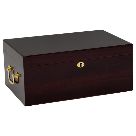 Tuscany Cherry Humidor – Closed Exterior with Brass Handles