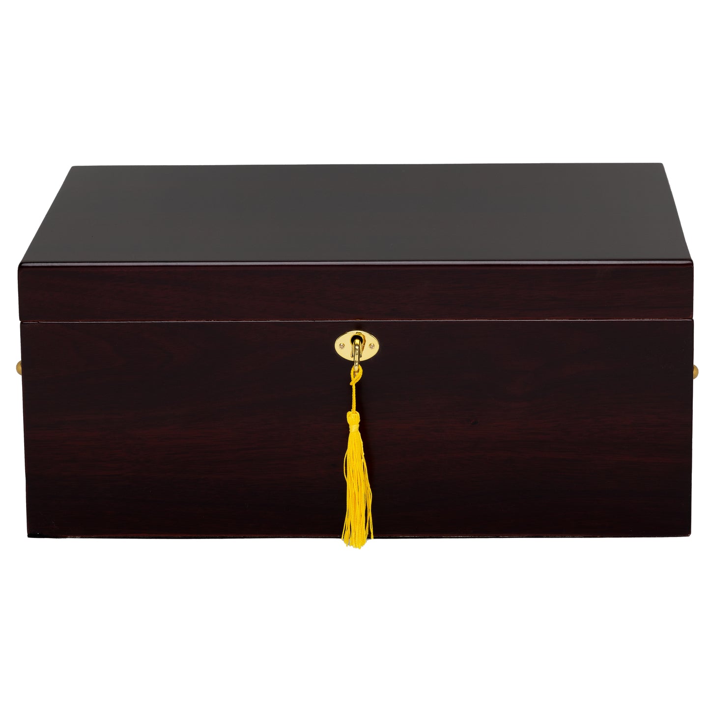 Front View – High Gloss Humidor with Key Lock and Inlay
