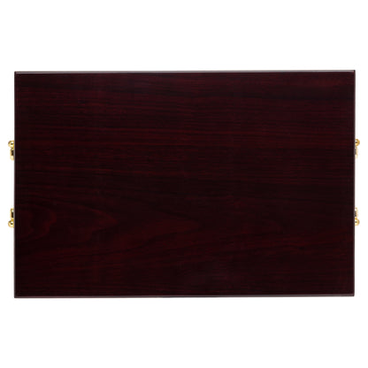 Top Detail – Cherry Wood Finish on Large Capacity Humidor