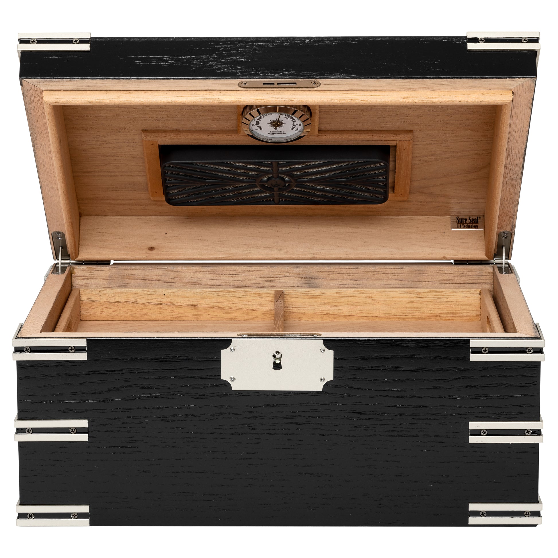 Open View – Cedar Lined Interior with Hygrometer