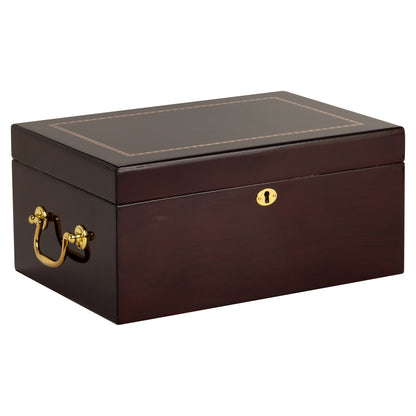 Alhambra Maple Gloss Humidor – Closed View with Brass Lock