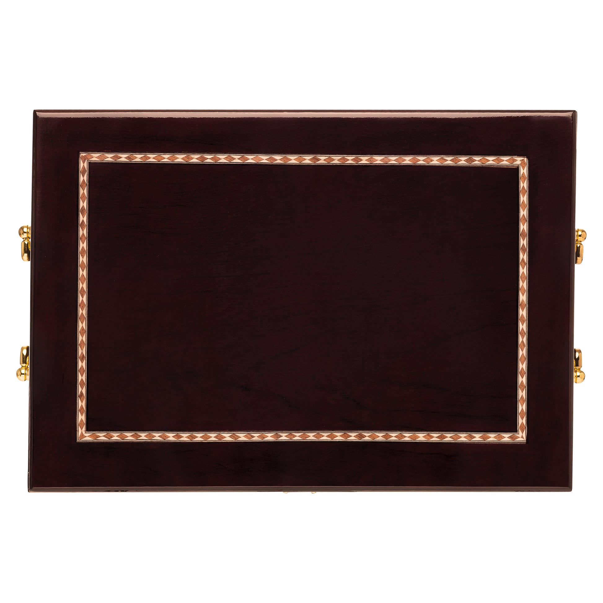 Brass Lock Detail – High Gloss Wood Humidor
