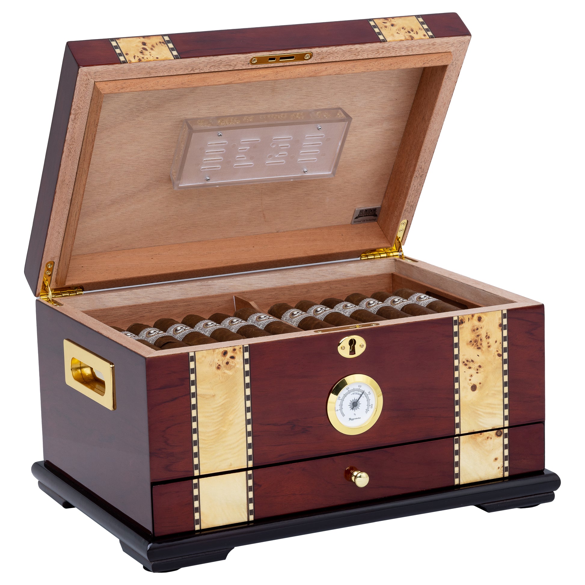 Cedar Interior – Accessory Tray and Boveda Pack Compartment