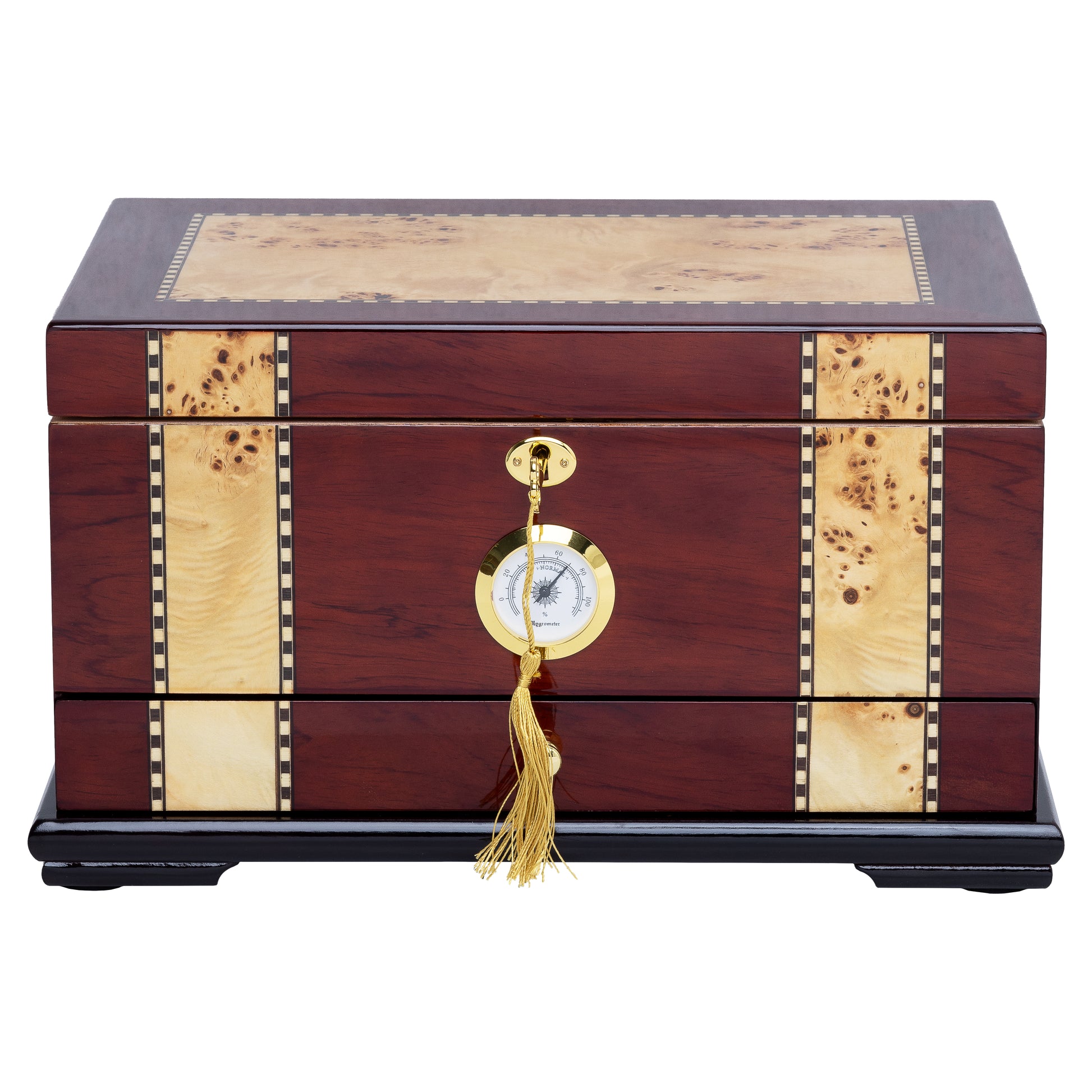 Lid Open – Cigar Tray and Accessory Drawer Displayed