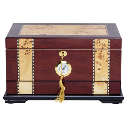Lid Open – Cigar Tray and Accessory Drawer Displayed