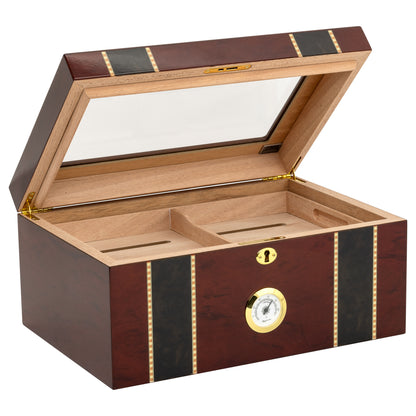Angled View – Premium High Gloss Cigar Humidor Display