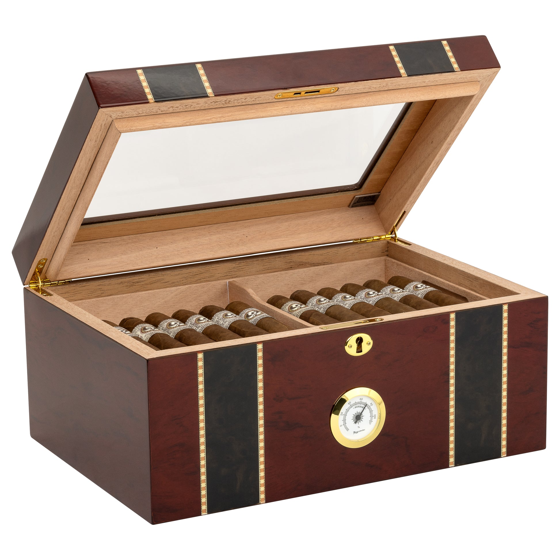Open Lid – Multi-Compartment Humidor for Organized Storage