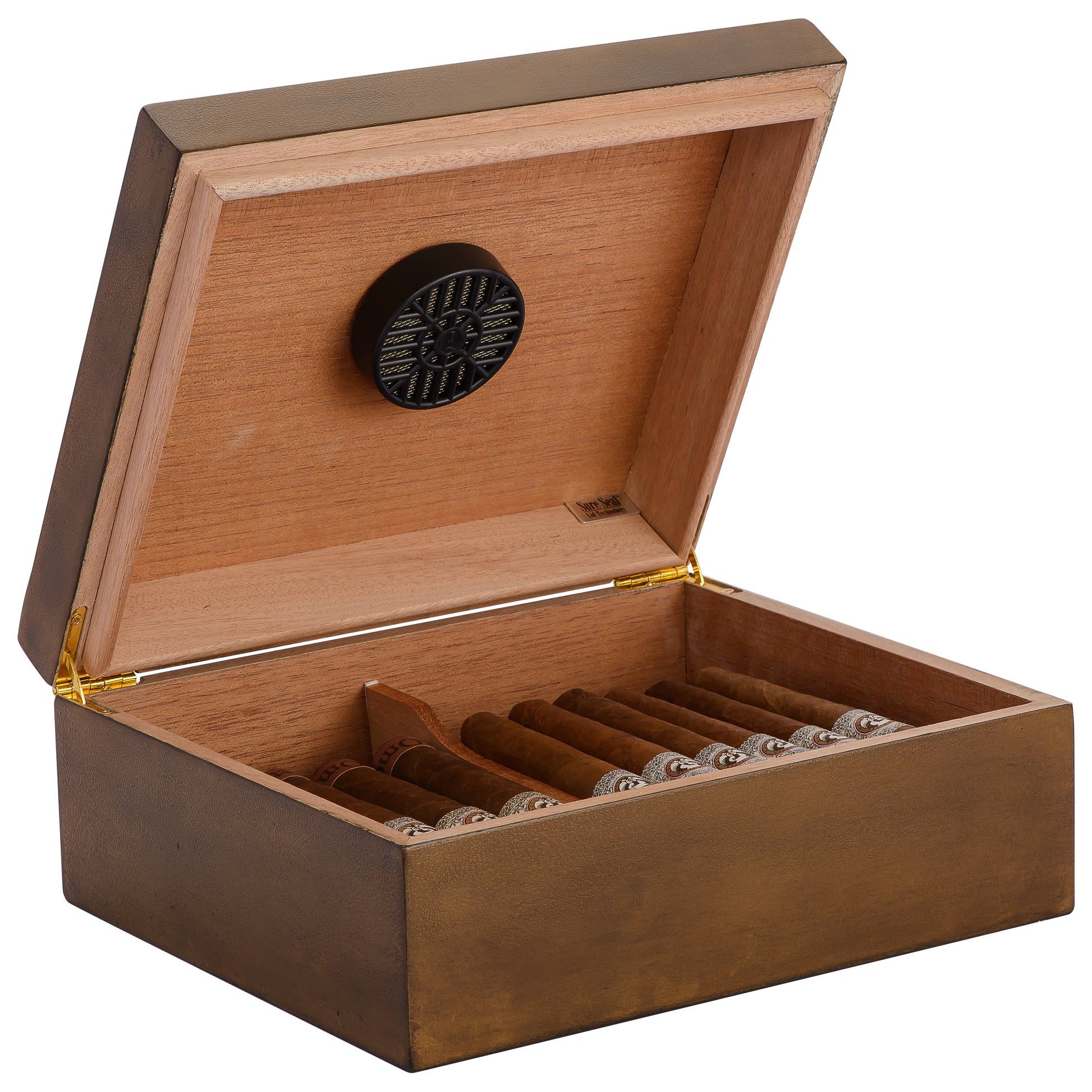 Open Lid – Cigar Display and Built-In Humidifier