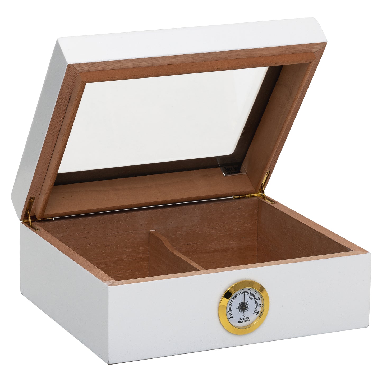 Capri Humidor – Open White Desktop Box with Cedar Interior