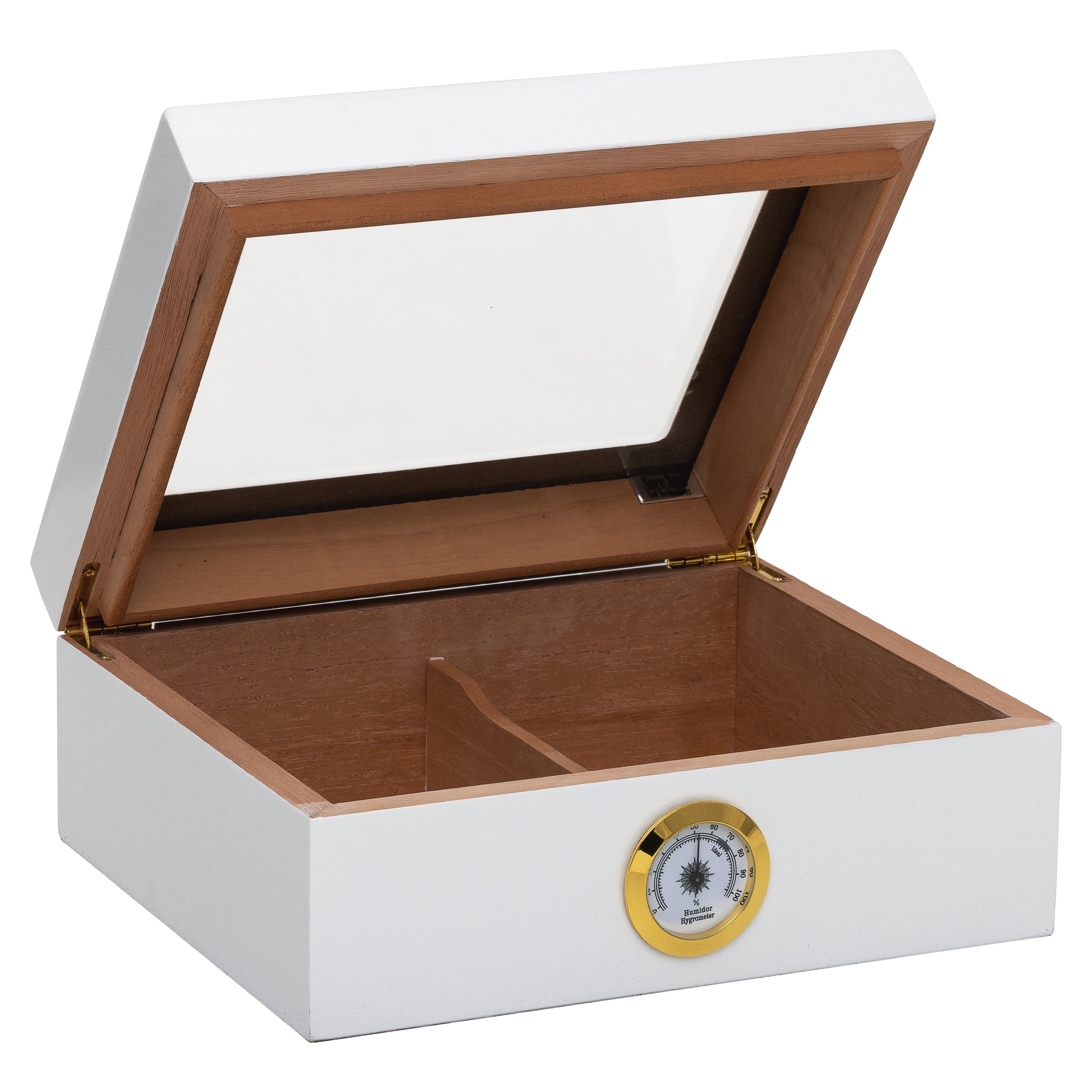 Capri Humidor – Open White Desktop Box with Cedar Interior