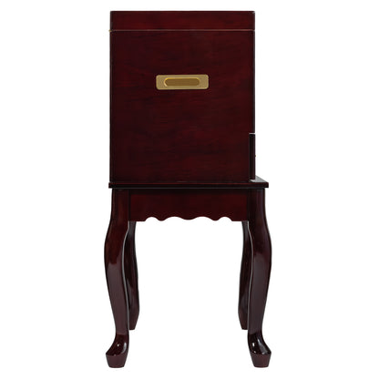 Side Panel View – Mahogany Cabinet with Queen Anne Legs
