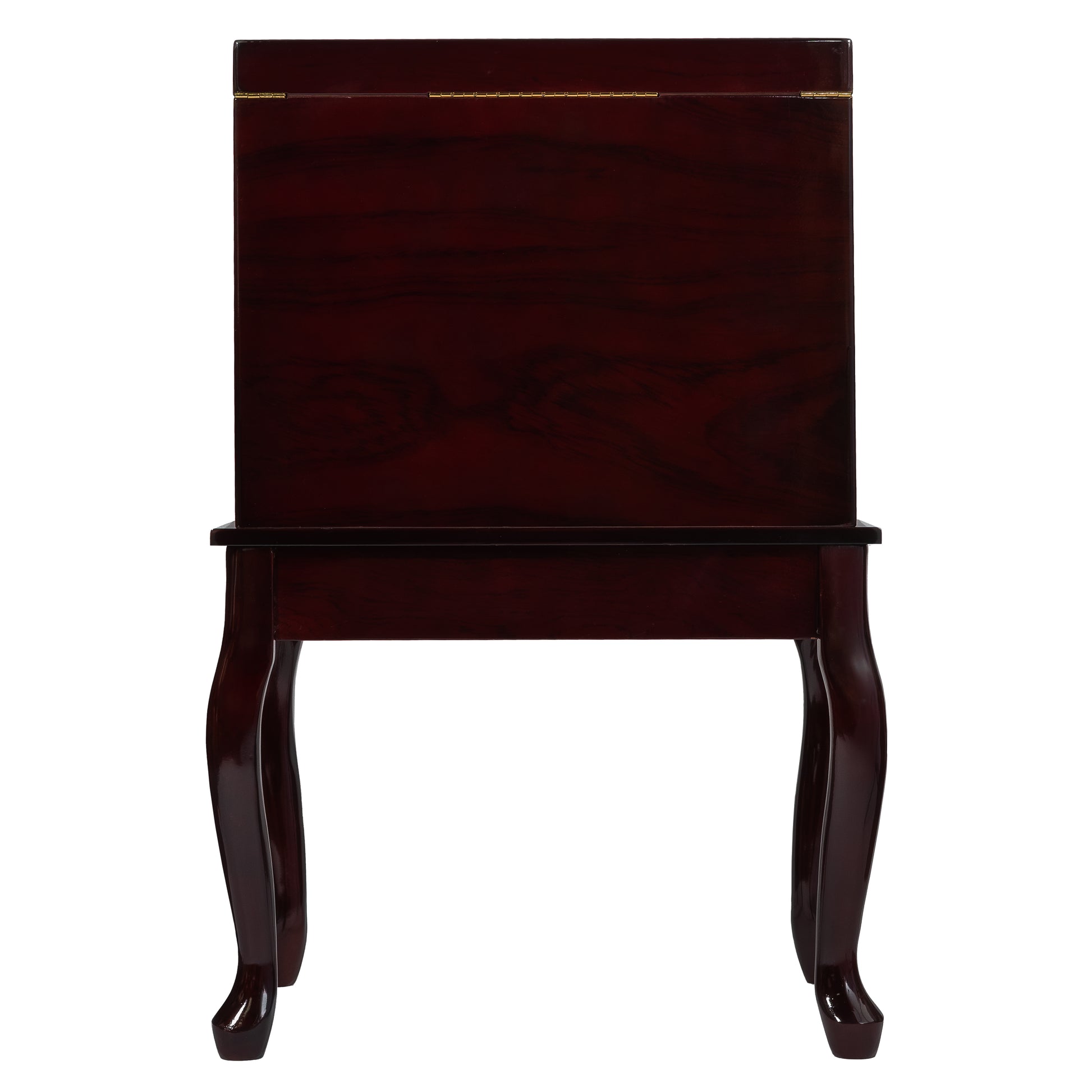 Side Panel View – Mahogany Cabinet with Queen Anne Legs