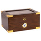 Milano Glasstop Humidor – Closed View with Gold Corner Accents