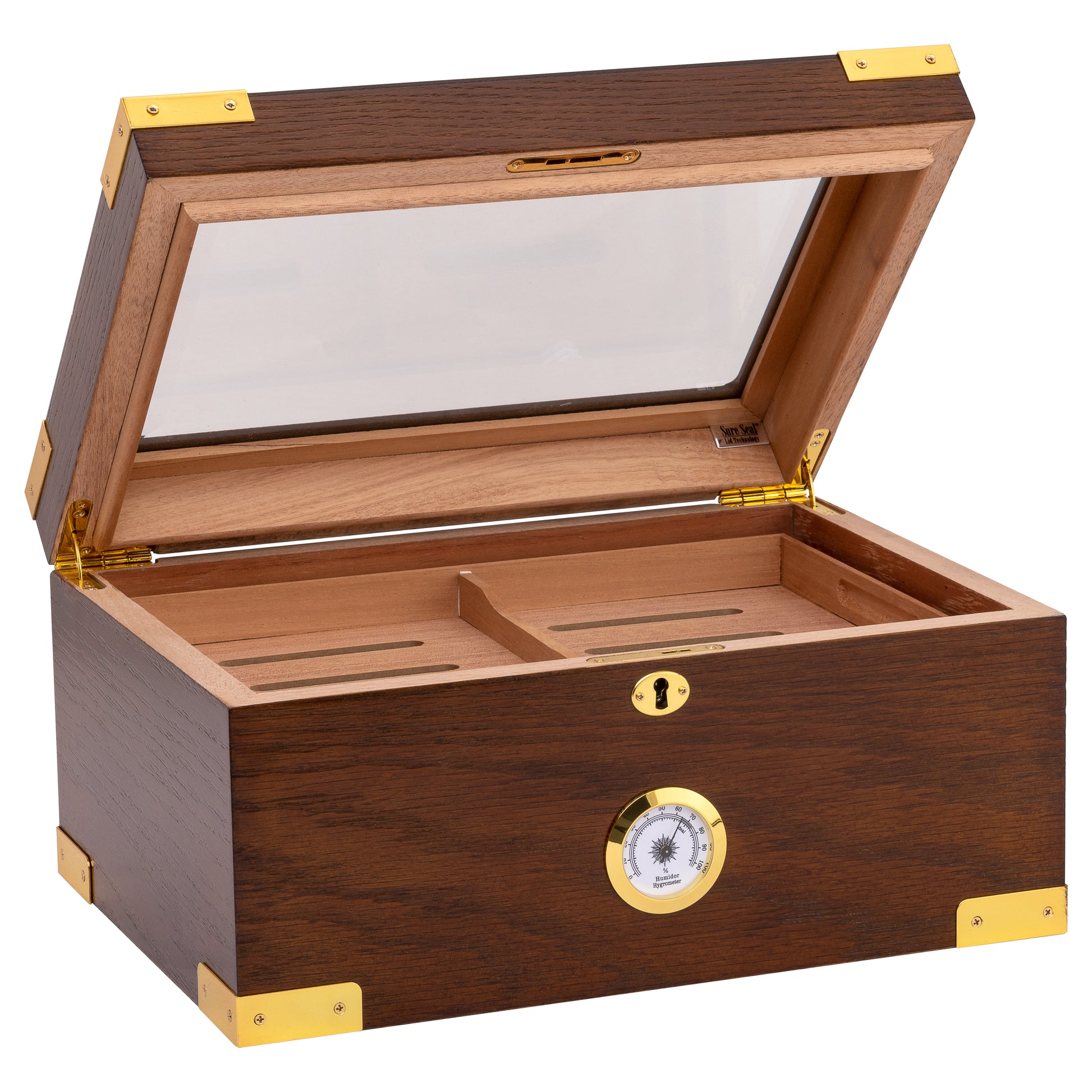 Side View – High-End Humidor with Glass Panel Display