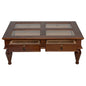 Coffee Table Humidor – Mahogany Finish with Glass Display Panels