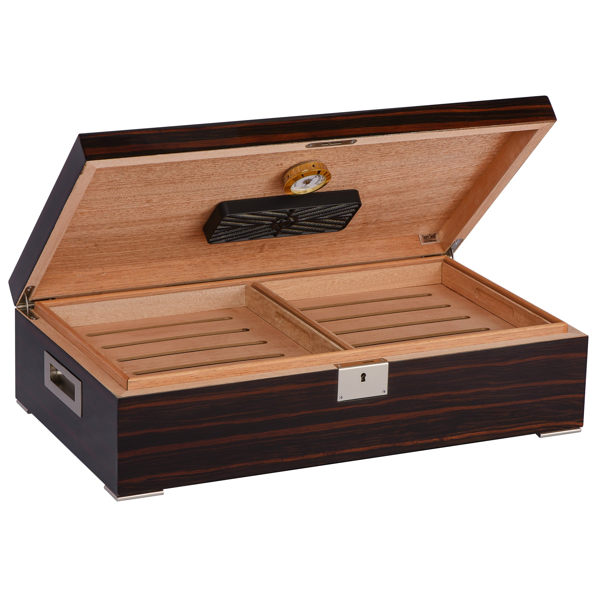 Interior View – Open Valentino Humidor with Divider Tray