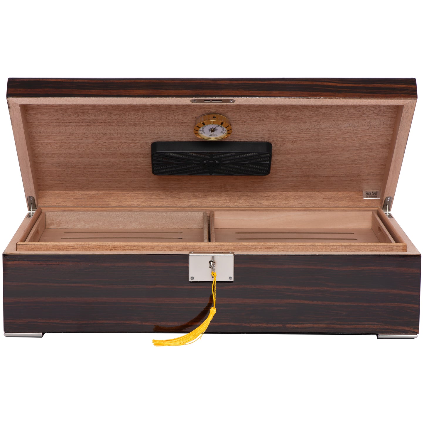 Open Display – Spanish Cedar Interior and Hygrometer